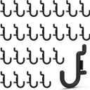 HUHOLE Pegboard Plastic Hooks 100pc - Black Peg Board Hooks for Hanging Jewelry, Tools, Hardware, Peg J Hook Only Fits 1/4" Pegboard - Durable Pegboard Hooks for Organized Display