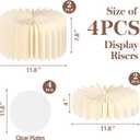 4 PCS Buffet Risers, Foldable Food Risers for Buffet Table, Display Stands for Party, White Cake Cupcake Stands for Food Display, Catering Supplies (7.8" Hx2, 4" Hx2)
