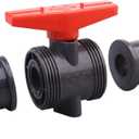 DERNORD PVC True Union Ball Valve with Full Port, EPDM O-Rings, and Reversible PTFE Seats,Rated at 200 PSI (1 inch Socket)