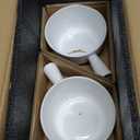 LE TAUCI French Onion Soup Bowls, 18 Ounce Soup Bowls With Handles for Chili, Beef Stew, Onion Soup Crocks Microwave Dishwasher Oven Safe - 5.5 inch, Set of 4, Arctic White