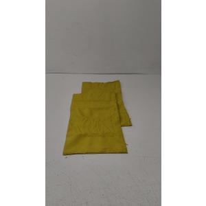 MIULEE Pack of 2 Decorative Outdoor Solid Waterproof Throw Pillow Covers Faux Linen Garden Farmhouse Cushion Cases for Summer Patio Tent Balcony Couch Sofa 20x12 Inch Yellow