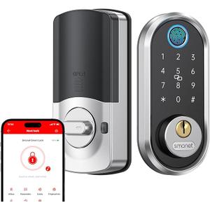 Smart Fingerprint Deadbolt - Keyless Entry Touchscreen Deadbolt Lock, Smart Digital Door Lock for Front Door, Easy to Install, Compatible with Alexa