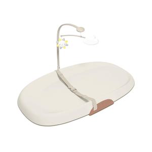 Skip Hop Baby Changing Pad Nursery Style Wipe-Clean Contoured with Cushioned Foam, Non-Skid Base, Built-in Safety Belt & Tuck-Away Toy Bar Fits Standard Changing Tables, Oat