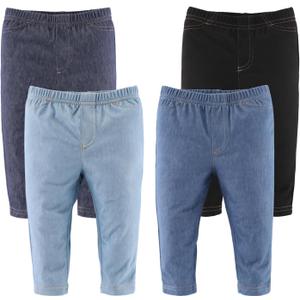The Peanutshell Baby Boys or Girls Jeggings Set - Soft Stretchy Pants Boy & Girl Leggings, Infant and Toddler Clothes - Denim, Size: Newborn