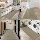 BEQHAUSE Dirt Trapper Door Mat 20" x 48", Non-Slip Washable Doormats Entrance Mat, Dirt Resistant and Absorbent Welcome Mat, Low Profile Floor Mats for Front Back Door and Entryway, Light Beige