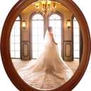 Oval Picture Frames,Oval Wood Picture Frame Wooden Wall Hanging Picture Frames for Home Office Wall Dcor (Brown, 10 inch)