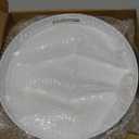 Round White Decorative Serving Tray with Handles, 13 Versatile Ottoman Tray for Coffee Table, Entertaining, Outdoor Patio, Living Room