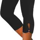 PRSFPN Womens Summer Casual Capri Leggings High Stretch Yoga Skinny Pants Comfortable Leggings for Workout (Black, XXL)
