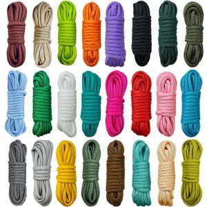 24 Colors Paracord Cord Multifunction Paracord Ropes 550lb Survival Paracord Random Combo Crafting Kit, for Making Lanyard, Bracelet, Dog Collar, Idea for Gift (10 Feet, Colors B)