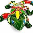 Mexican Talavera Wall Decor Bundle – 10 Inch Hand Painted Ceramic Sun Face & Multicolor Talavera Lizard | Handmade Mexican Folk Art | Indoor & Outdoor Wall Decoration