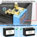 Remote Battery Disconnect Switch 12v, 240A, Upgrade Smart Voltage Car Kill Switch Anti-Theft, Prevent Battery Drain, Remote Battery Kill Switch for Car, Truck, RV (Side Installation)