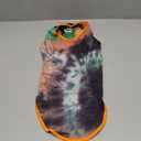 Summer Tie Dye Dog Clothes Cool Breathable Cotton T-Shirt Medium Large Dog Boys Girls Shirt(Green/Orange, Large)