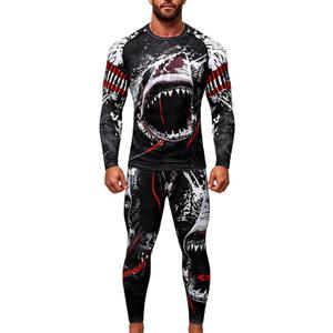Cody Lundin Men's Compression Long-Sleeved T-Shirt Trousers Athletic Base Layer Cool Dry Workout Fitness Set Slim Body Shaper (Black, M)