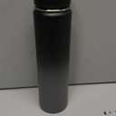 Fijinhom 24 oz Insulated Water Bottle with Handle, 304 Stainless Steel Water Bottles with Wide Mouth, Double Wall Vacuum Sports Water Bottle, BPA Free, Keep Cold and Hot, Black/Gray