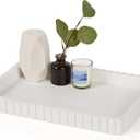 Cathyeen Concrete Decorative Tray for Coffee Table Decor, 14" Coffee Table Tray Ottoman Tray Table Centerpieces, Rectangular Modern Decorative Trays for Home Decor, Living Room, Entry, White (14" x 10" x 1.5")