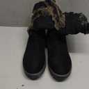 Vepose Women's Winter Snow Boots Fur Mid Calf Warm Suede Fuzzy Shoes 9.5