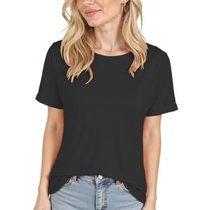 Short Sleeve Shirts for Women Crew Neck Basic Tee - Fashion Summer Spring Tops - Oversized T Shirts for Women