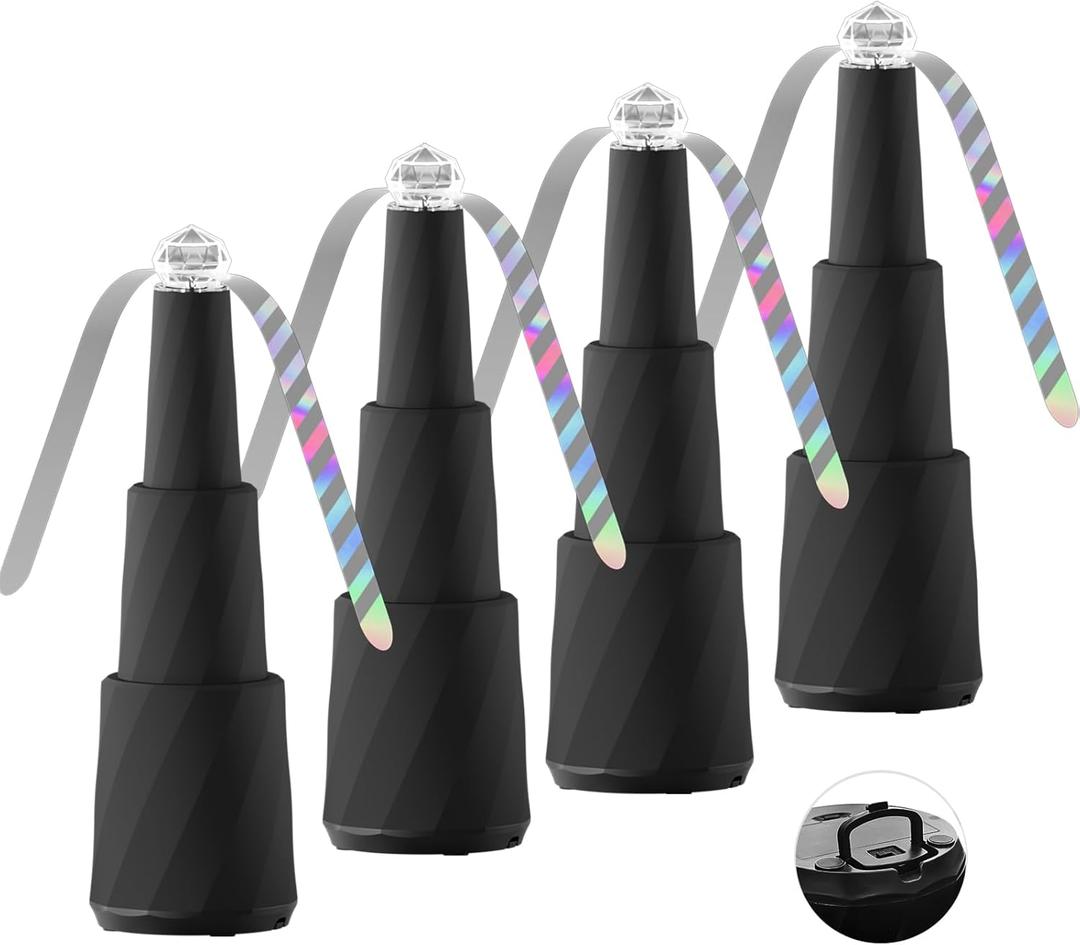 Portable Fan 4 Pack Fans for Tables,Food Fan with Flexible Goose-Neck and Soft Blades With Hanging Upside Down,Height adjustable Food Fans for Camping, Picnic, Fishing,BBQ, Parties, Outdoor,Black