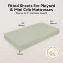 2-Pack Mini Crib Sheets Fitted - 38x26 Pack N Play Sheets for Pack and Play Mattress, Organic Cotton, Soft & Breathable Playard Bedding, Neutral Mini Toddler Bed Cover for Boys, Girls (Foxtrot)