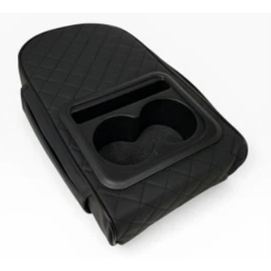Car Armrest Cushion - Multifunctional Faux Leather Armrest Cushion with Cup Holder, Phone Storage, and Ergonomic Design for All Seasons (BLack)