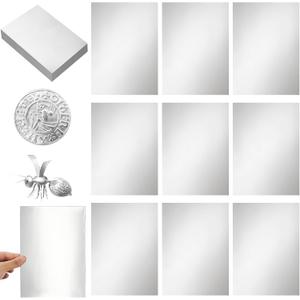 Yaocom 50 Packs Aluminum Metal Crafts DIY Foil Thick for Art Project Aluminum Flashing Roll Wide Sheet Multipurpose Metal Sheets (7.8 Inch X 11.8 Inch X 0.07 mm,Silver)