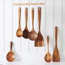 FJNATINH 7-Piece Nonstick Wooden Cooking Utensils Set, Natural and Healthy Kitchen Utensils7 Pcs