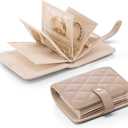 Vlando Travel Jewelry Case,Portable Jewelry Organizer Storage Book with Clear Zipper Velvet Jewelry Pouch Bag Gifts for Traveler Women Girls-Toffee (Small-Toffee)