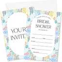 Wedding Shower Invitations, Floral Invites Cards For Couple, Bridal Shower Party Celebration Favors Supplies, 25pcs Wedding Banquet Party Fill In Invitation Cards With Envelopes -11