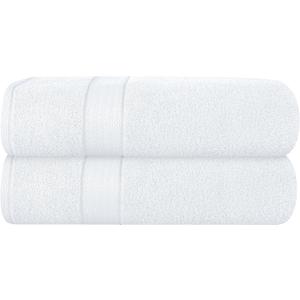 GLAMBURG 700 GSM Premium Cotton 2-Pack Oversized Extra Large Bath Sheet Set - 100% Combed Cotton - 2 Bath Sheets 35x70 - Luxury Hotel & Spa Quality - Durable Ultra Soft Highly Absorbent - White