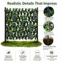86 York Expandable Wooden Privacy Fence with Artificial Flowers & Greenery, In-Ground Decorative Outdoor Privacy Screen to Hide AC Units & Trash Cans, Garden & Yard Decor Panel