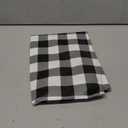 Smiry Square Picnic Table Cloth, Elastic Waterproof Fitted Vinyl Tablecloths, Flannel Backed Buffalo Plaid Table Covers for Dining, Camping, Outdoor (Black and White, 24" x 24")