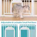 No Pawblems 55" Extra Tall Pet Gate with Adjustable Cat Door, 29-43" Auto Close Tall Dog Gate, NO Drilling Pressure Mounted for Doorways/Hallways, 1.37" Narrow Bar Spacing, White