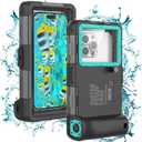 Nisso 2025 Underwater Diving Waterproof Phone Case for iPhone 17/16/15/14/13/12/11 Pro Max/XR/XS/X Galaxy S24/S23/S22/S21 Universal Waterproof Case for Snorkeling Photo Video (Blue)