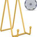 DUIJINYU 3 Pack Plate Stands for Display - 6 Inch Plate Holder Picture Frame Stand, Metal Table Easel Display Stand Gold for Pictures, Photo, Decorative Platter, Book, Plaque, and Tabletop Art