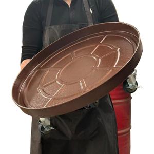 23 inch Plant Saucer Rolling Plant Caddy Rolling Plant Stand with Wheels Plant Tray with Wheels, Heavy Duty Metal, Locking, Sturdy, Rust-Resistant Finish, Easy to Move,Copper 600 lb Capacity