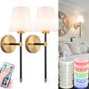 Nekhung Battery Operated Wall Sconces Set of 2, Wireless Wall Light with 10000mAh RGB Dimmable Magnetic Bulb, Rechargeable Wall Sconce with Remote Control for Bedroom Living Room
