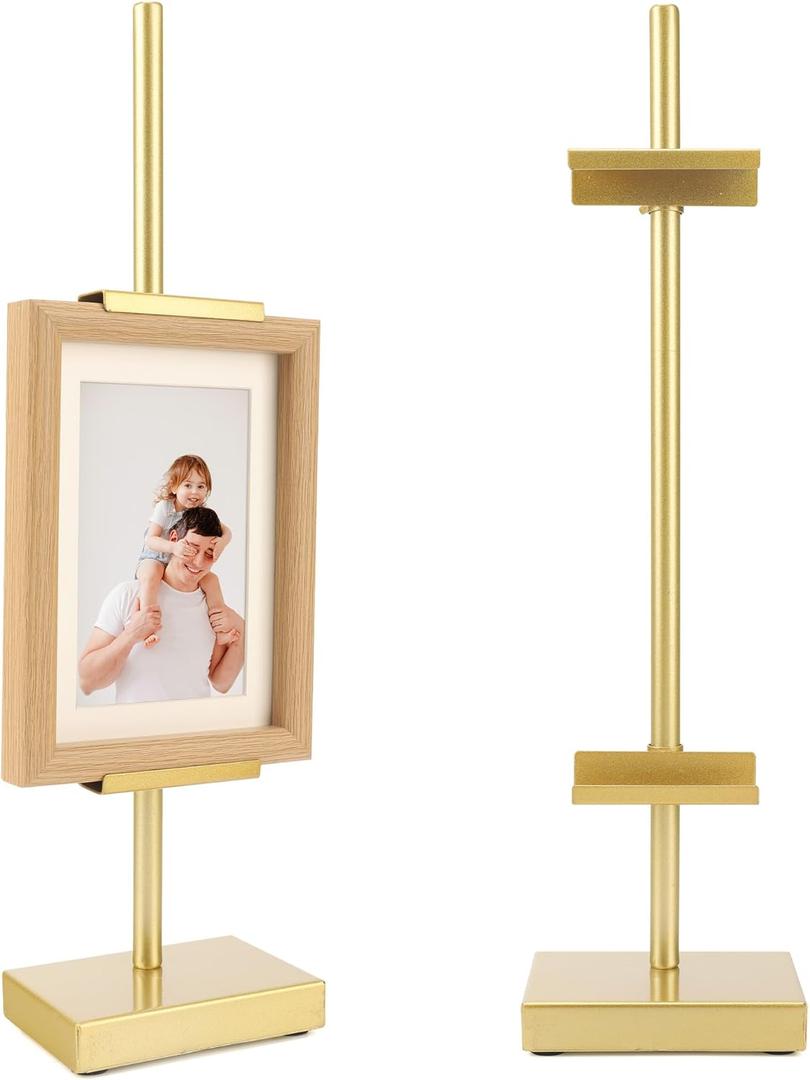 18 Steel Adjustable Tabletop Easel Stand, Picture Frame Holder for Display, Decorative Stands for Photos,  Plates, Painting, Artwork, Poster, Books (Gold, 18 in)