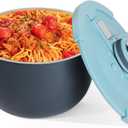 Double-Walled Stainless Steel Insulated Serving Bowl with Leak - Proof Lid - Insulated Casserole Dish - Keeps Food Warm and Cold for Hours - Perfect for Holidays, Parties, Camping - (5QT, Blue)