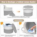 21" x 18" Extra Large storage baskets,Decorative blanket basket with lid for Living room,rope baskets with lid,wicker hamper for bedroom,Big,Round,White & Grey 115L