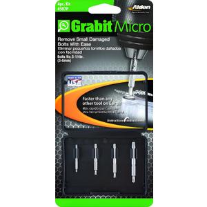 Alden 4507P Grabit Micro Broken Bolt Extractor 4 Piece Kit - Small Bolt and Screw Remover - Ideal for PC and Mac Repair 