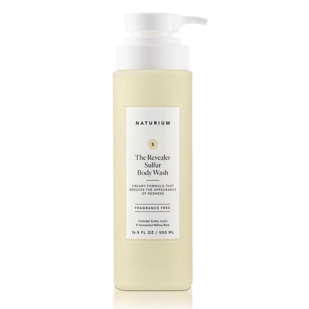 Naturium The Revealer Body Wash, Clarifying Skincare with Sulfur, Willow Bark, and Aloe Vera, 500 mL / 16.9 fl oz