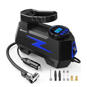 FADAKWALT Tire Inflator Portable Air Compressor, DC 12V Tire Air Pump with LED and 150PSI Digital Pressure Gauge, Portable Tire Inflator for Car Tires, Motorcycles, Bike, Ball (Blue)