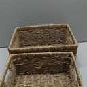 StorageWorks Wicker Storage Baskets, Large and Small Baskets, Handwoven Seagrass Basket for Organizing, Decorative Organizers with Built-in Handles, Set of 2 (15"D x 11"W x 7"H + 13"D x 9"W x 6"H)