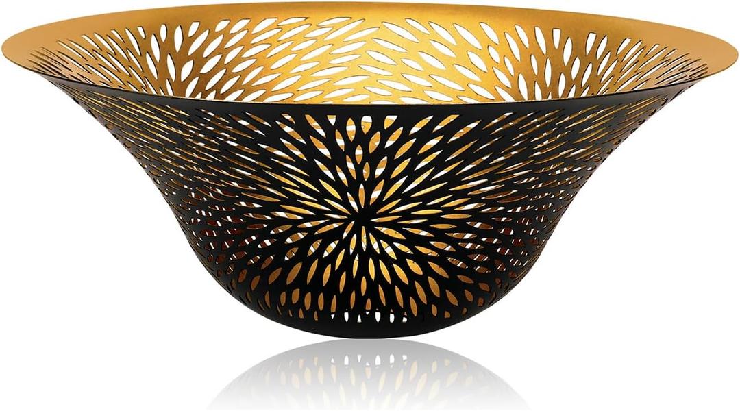 Floor Lamp Shade Replacement for Floor Lamp Shade - ALUCSET Ceiling Fan Replacement Globes 12.2x4.9x7.5 Inches Fitting Opening 1.65" Etching Small Chrysanthemum Metal Lamp Shade (Black Gold)