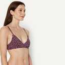 Amazon Essentials Womens Light-Support Classic Bikini Swimsuit Top (XX-Large, Brick Red Leopard)