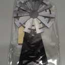 Set of 2 Wooden Farmhouse Windmill Table Top Decor Wood Small Distressed Black Grey Rustic Windmill Themed Table Decor for Kitchen Garden Home