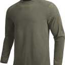 Men's Crewneck Pullover Soft Long Sleeve Thermal Shirts Running Gym Workout Winter Warm Sweatshirt (Black, M)