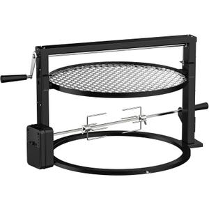 Skyflame Charkettle BBQ Grill Rotisserie System Kit with Adjustable Cooking Grate, Compatible with Weber 22-inch Kettle Grills