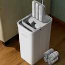 JOYMOOP Mop and Bucket Set with Wringer, Flat Mops for Floor Cleaning, Wall Mop Cleaner with Long Handle, Hardwood Floor Mop with 4 Microfiber Pads (White)