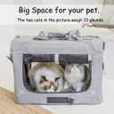 Petseek Extra Large Cat Carrier Soft Sided, Portable Small Dog Carrier for 2 Cats, 24"x16.5"x16" Car Travel Folding Comfortable Design with Litter Box and Bowls, Grey-3+ Litter Box+ Bowls